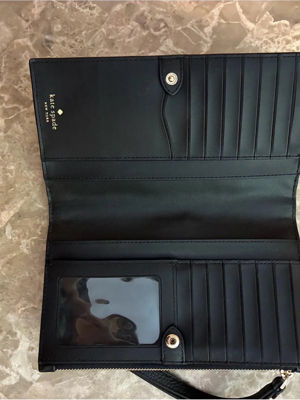 Kate Spade Black Leather Wristlet Wallet